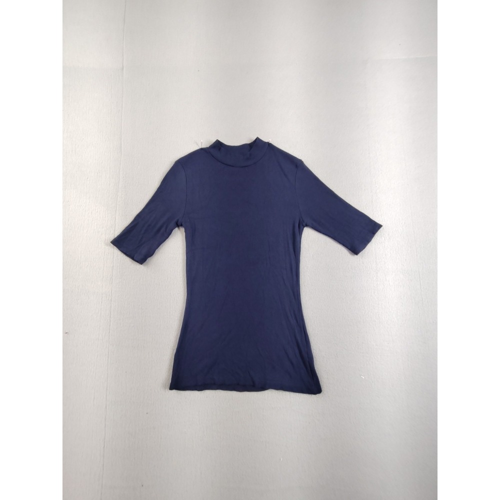Modstrom Women Tops XS Navy‎ Blue Crew Neck Pullover Short Sleeve Ribbed Casual